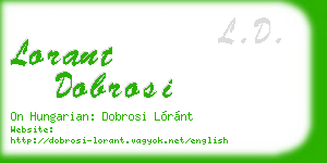 lorant dobrosi business card