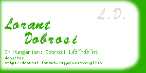 lorant dobrosi business card